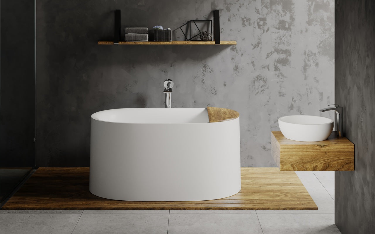 ᐈ 【Aquatica Sophia-Wht Freestanding Solid Surface Bathtub - Fine