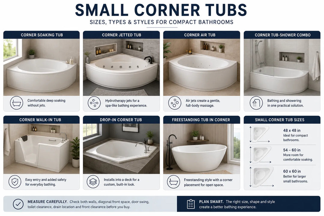 Small Corner Tub: Sizes, Types & Buying Guide