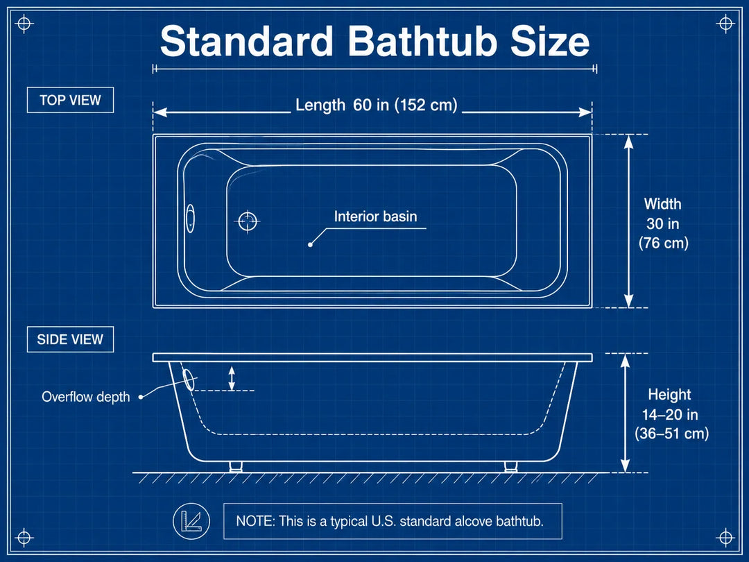 Standard Bathtub Size: Dimensions, Types and Measuring Guide