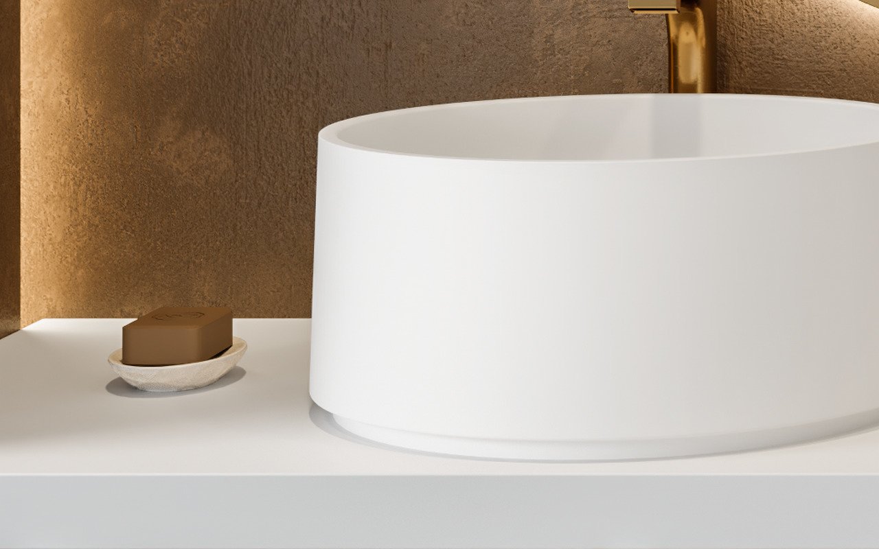 small round vessel sink