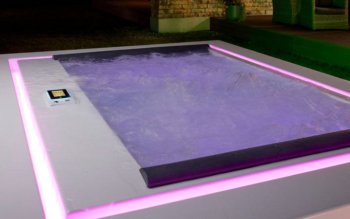 Downtown Infinity Spa w White Composite Siding (fmr. Maridur)