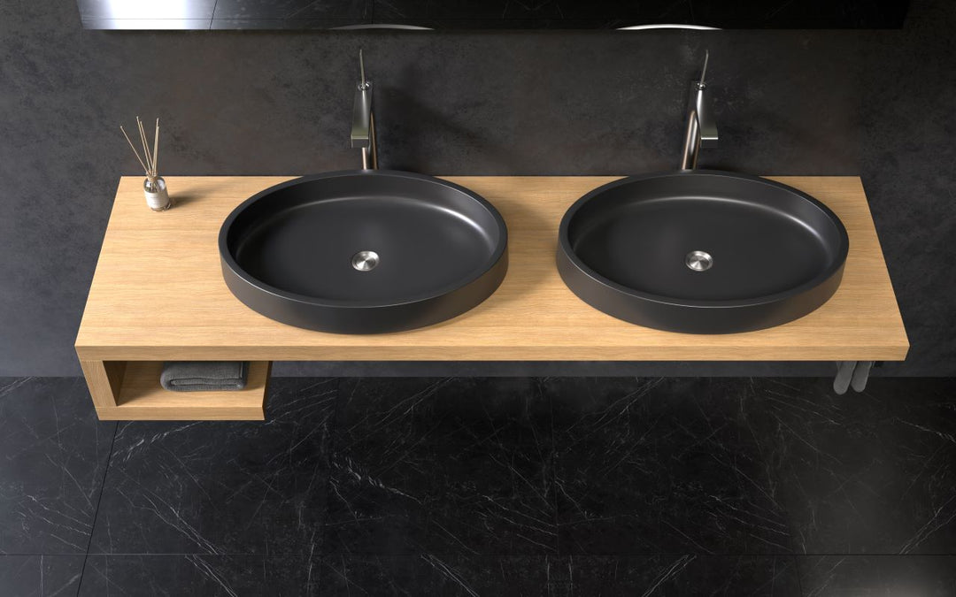 Solace Black Oval Vessel Sink