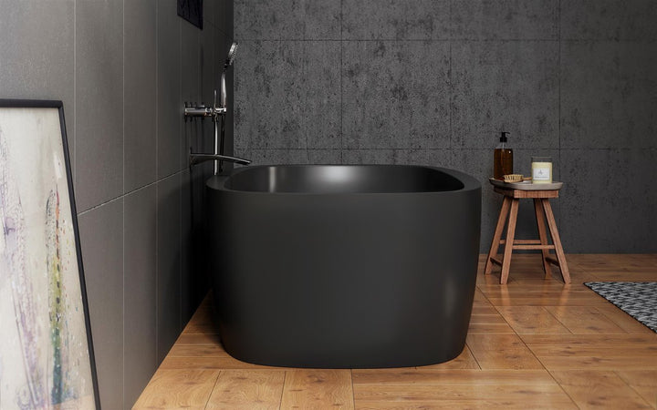 Aquatica Coletta Graphite Black Freestanding Solid Surface Bathtub