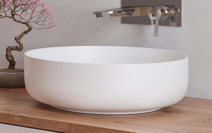 Aurora White Round Vessel Sink