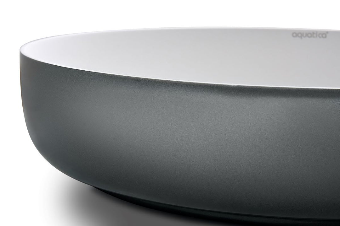 Aurora Gunmetal-White Oval Vessel Sink