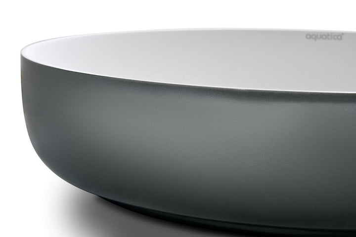 Aurora Gunmetal-White Oval Vessel Sink