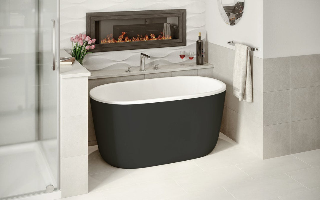 Lullaby Nano Black-White Freestanding Solid Surface Bathtub