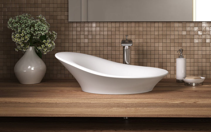 Nanomorph-Wht Stone Bathroom Vessel Sink