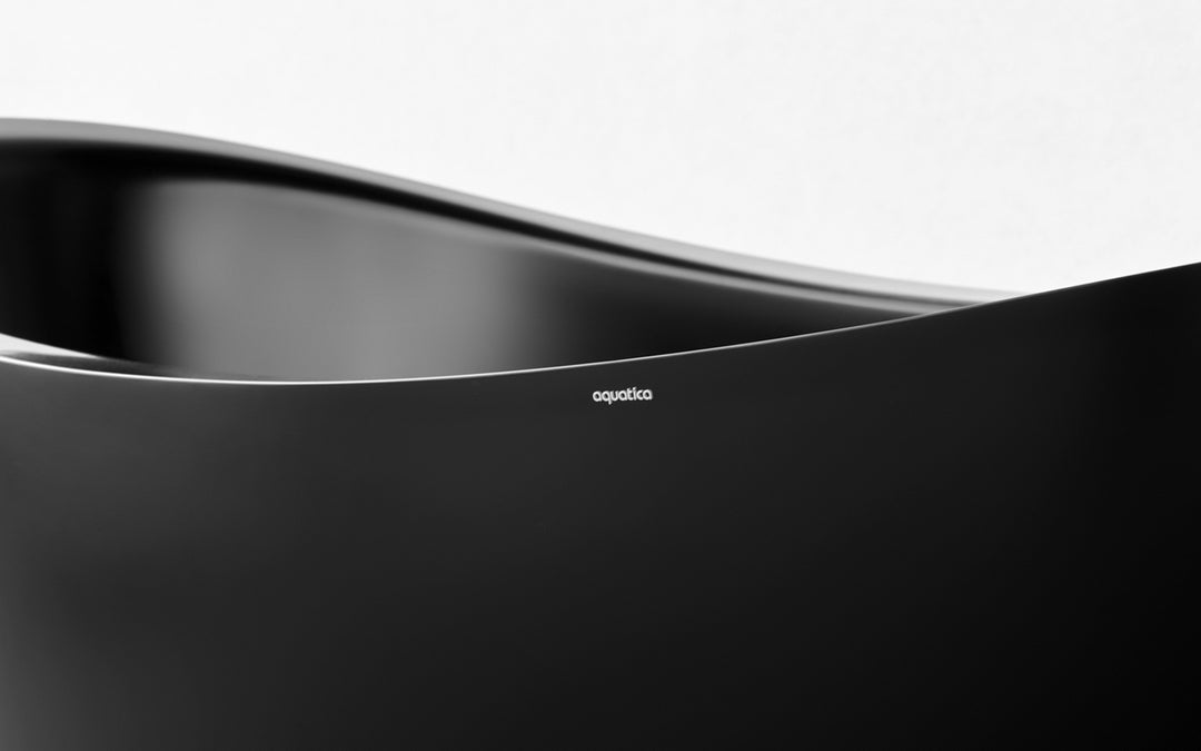 Lillian Black Freestanding Solid Surface Bathtub