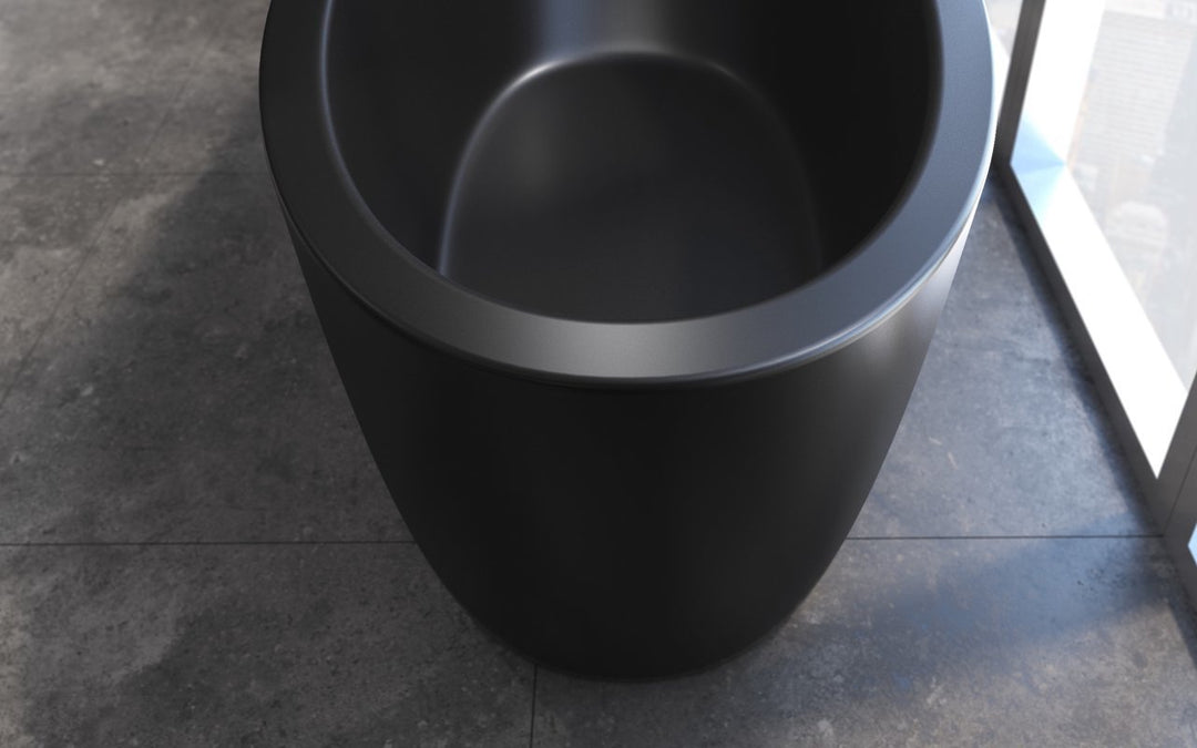 Emmanuelle 2 Black Freestanding Solid Surface Bathtub