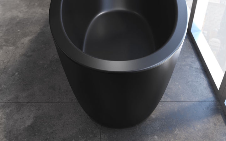 Emmanuelle 2 Black Freestanding Solid Surface Bathtub