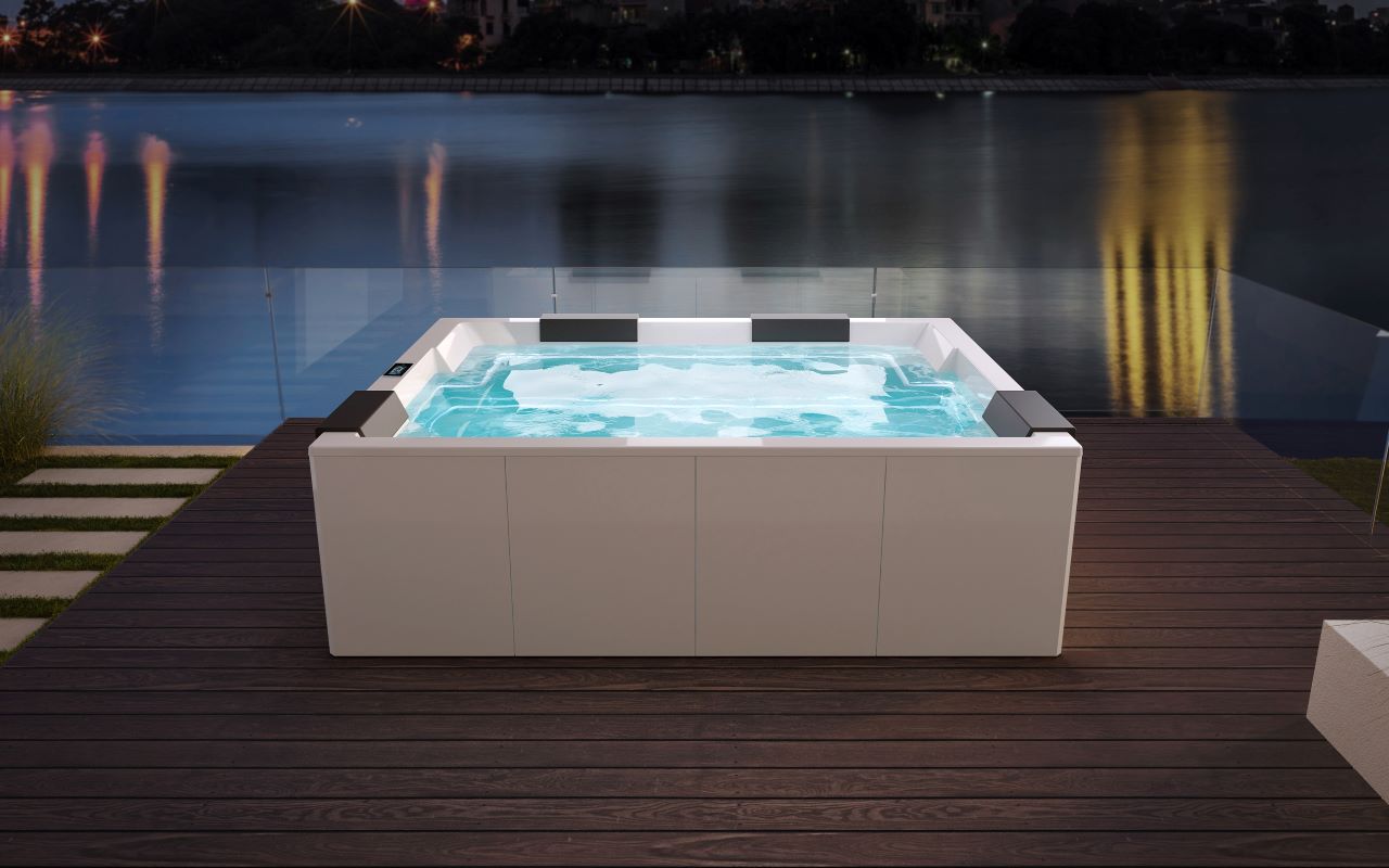 Vibe Spa w White Composite Siding (fmr. Maridur) – Aquatica Baths