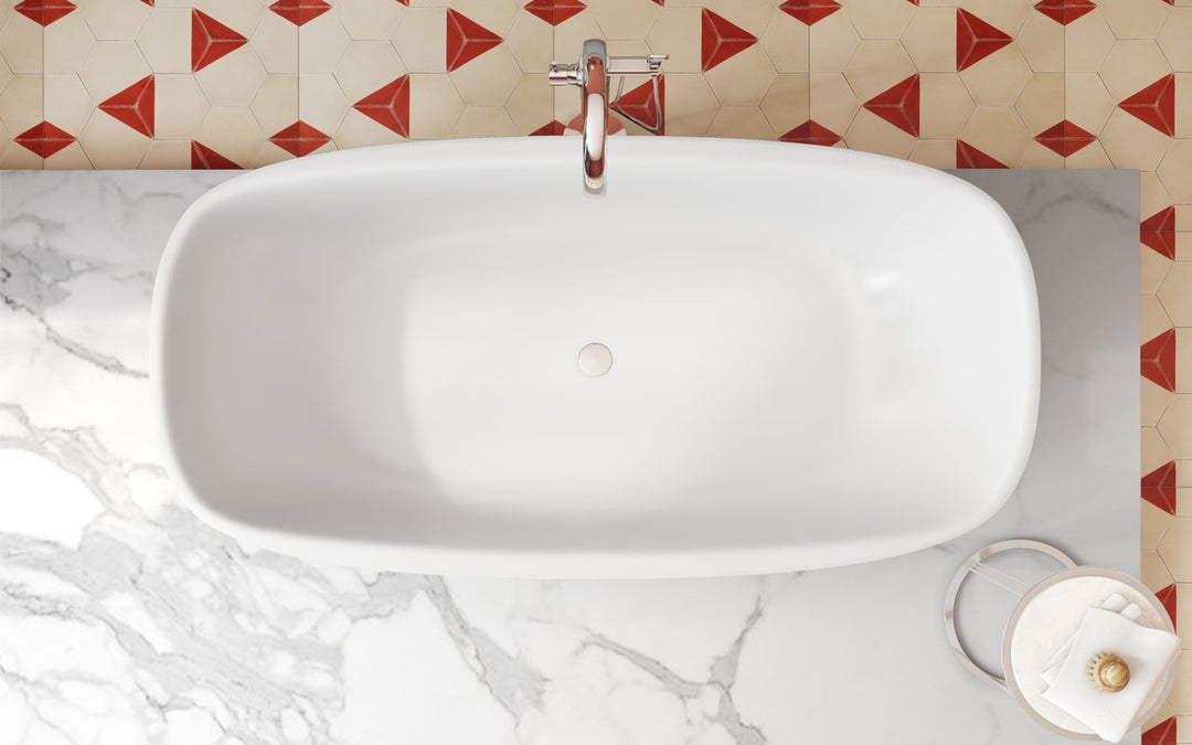 Aquatica Coletta Oxide Red-White Freestanding Bathtub
