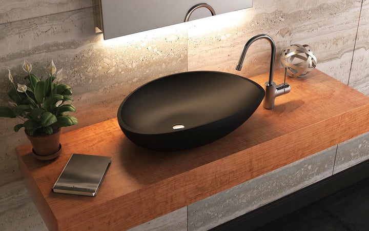 Lotus Black Stone Vessel Sink