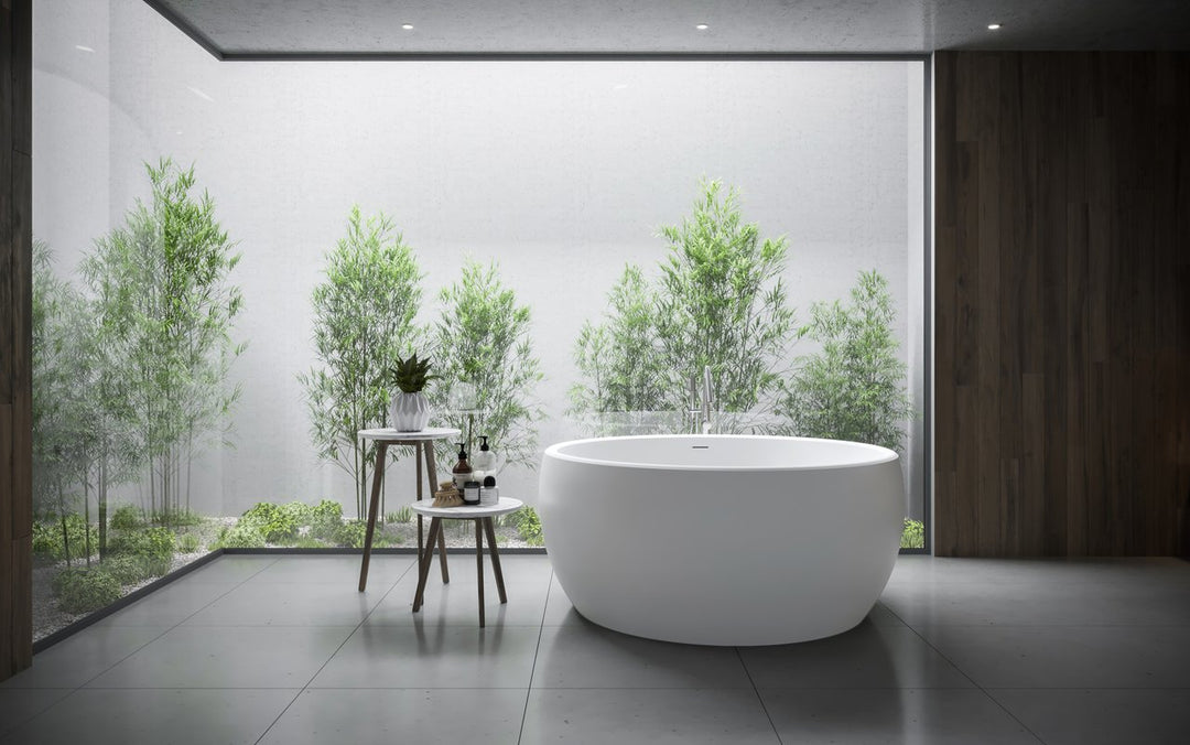 Aura Mini White Stone Bathtub