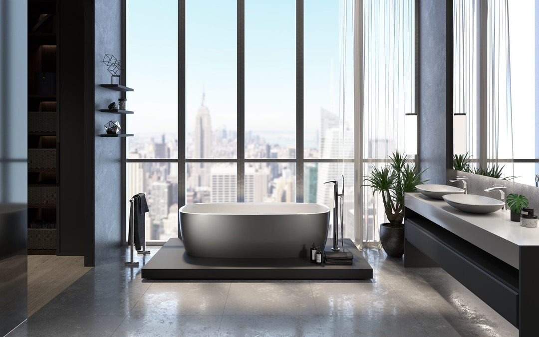 Aquatica Coletta Gunmetal-White Freestanding Bathtub