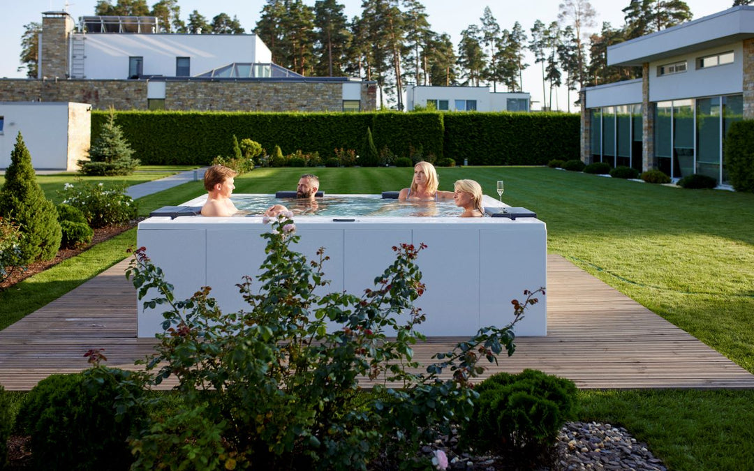 Vibe Infinity Spa w White Composite Siding (fmr. Maridur)