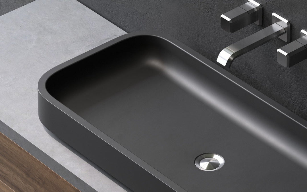 Solace-B Black Rectangular Vessel Sink