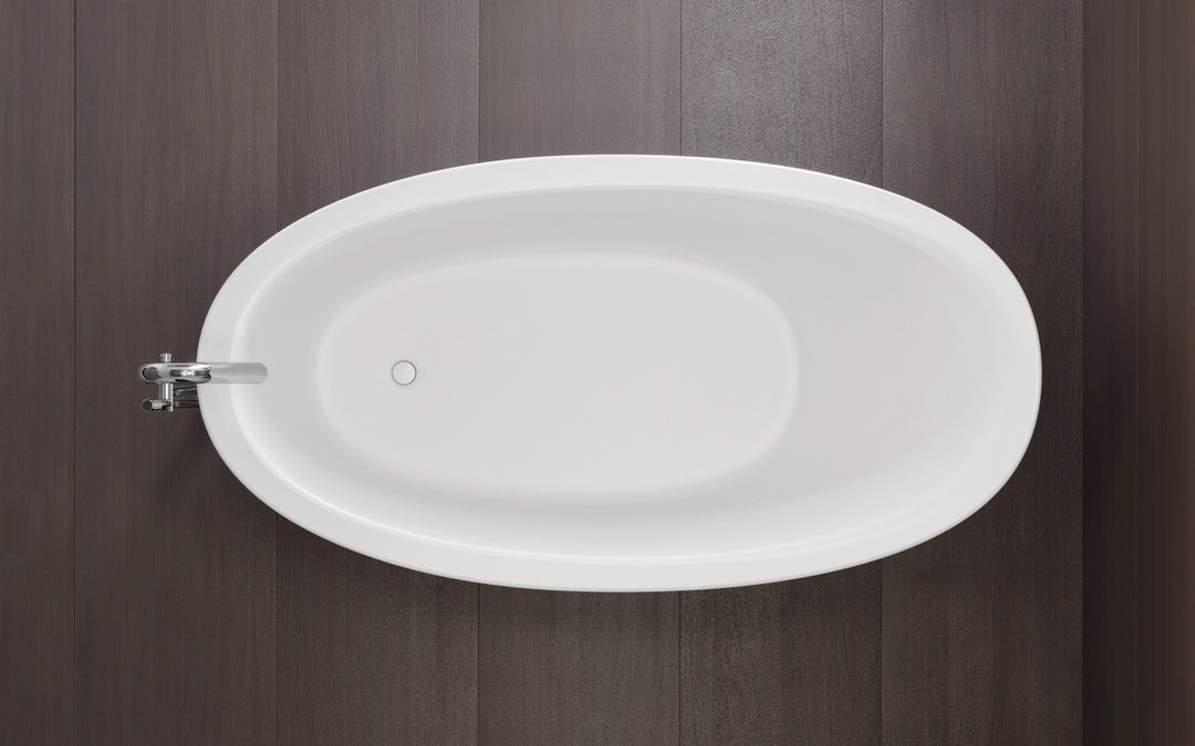 Emmanuelle 2 Black-White Freestanding Solid Surface Bathtub