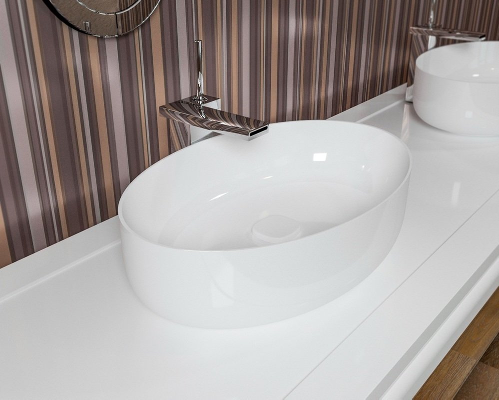 Metamorfosi White Oval Vessel Sink