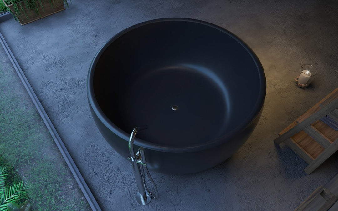 Aura Mini Black Stone Bathtub