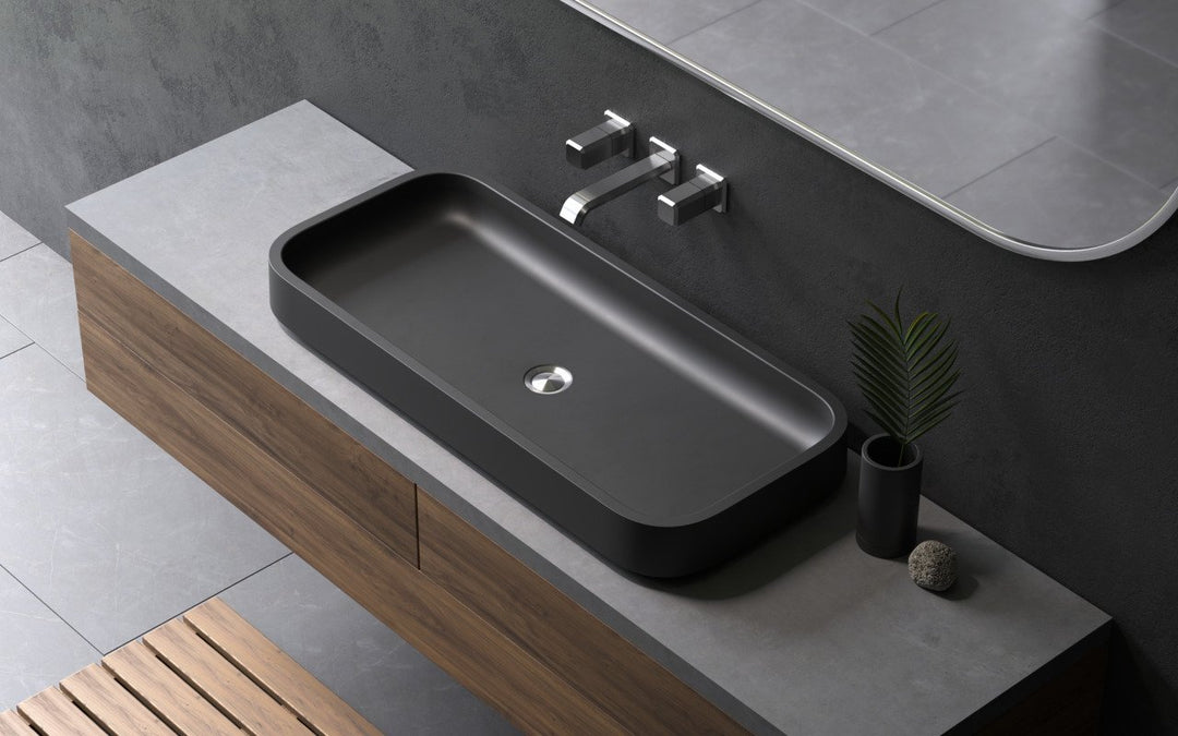 Solace-B Black Rectangular Vessel Sink