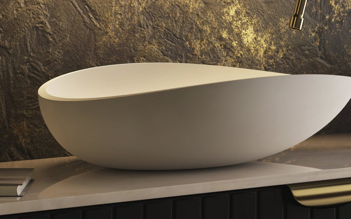 Lotus White Stone Vessel Sink