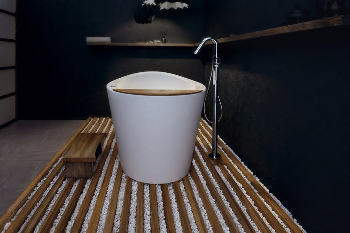 True Ofuro Freestanding Solid Surface Bathtub with Tranquility