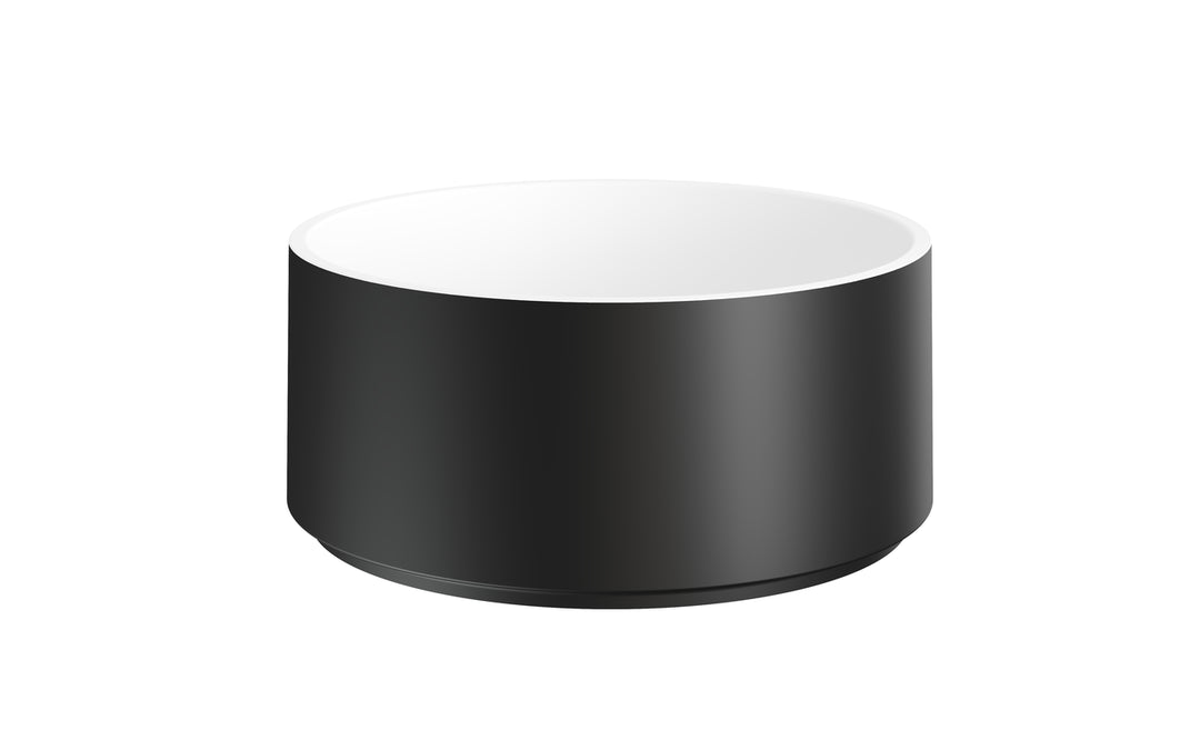 Solace-B Black-Wht Round Stone Vessel Sink
