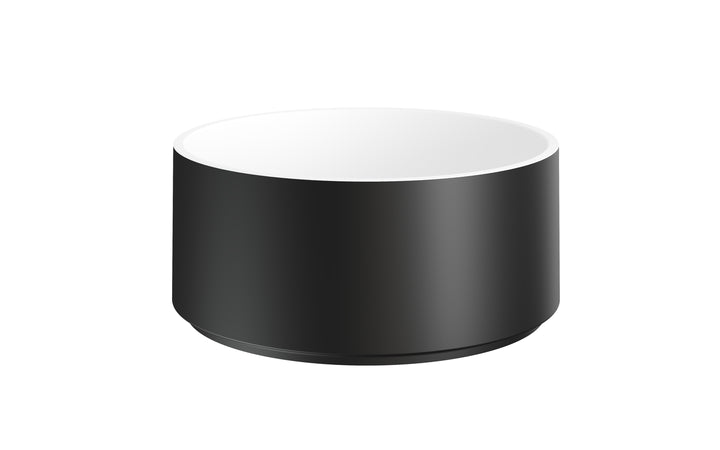 Solace-B Black-Wht Round Stone Vessel Sink