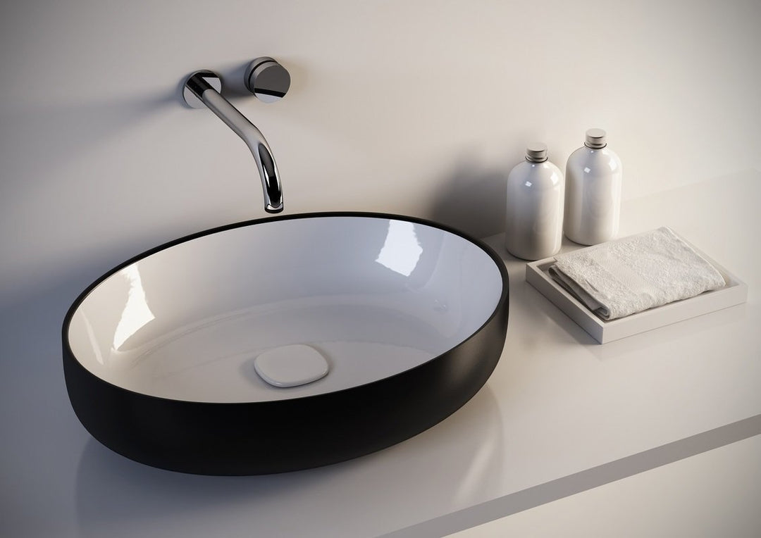 Metamorfosi Black-White Oval Vessel Sink
