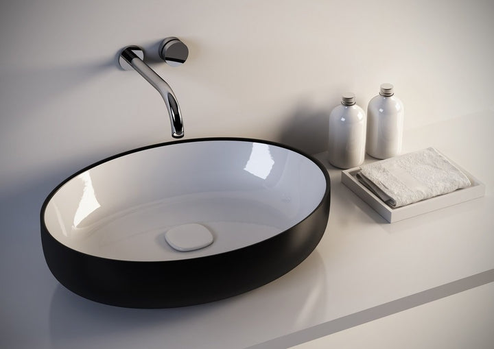Metamorfosi Black-White Oval Vessel Sink