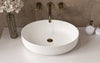 Aurora White Oval Stone Vessel Sink