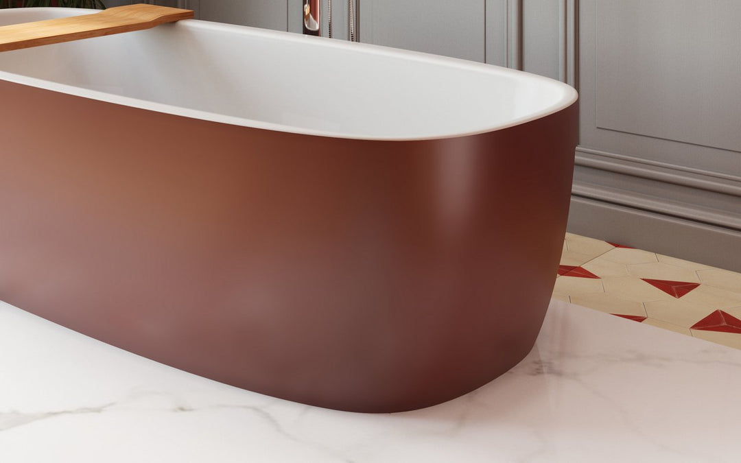 Aquatica Coletta Oxide Red-White Freestanding Bathtub