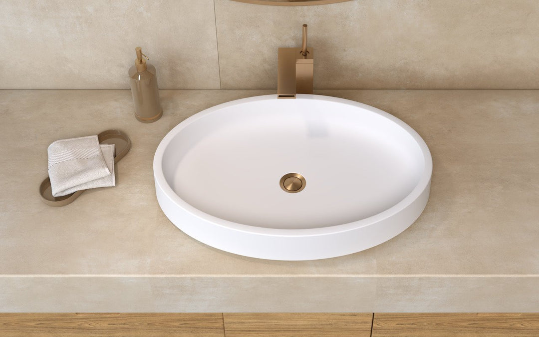 Solace White Oval Vessel Sink