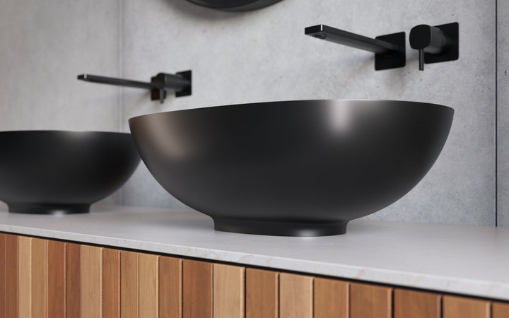 Karolina Black Oval Stone Vessel Sink