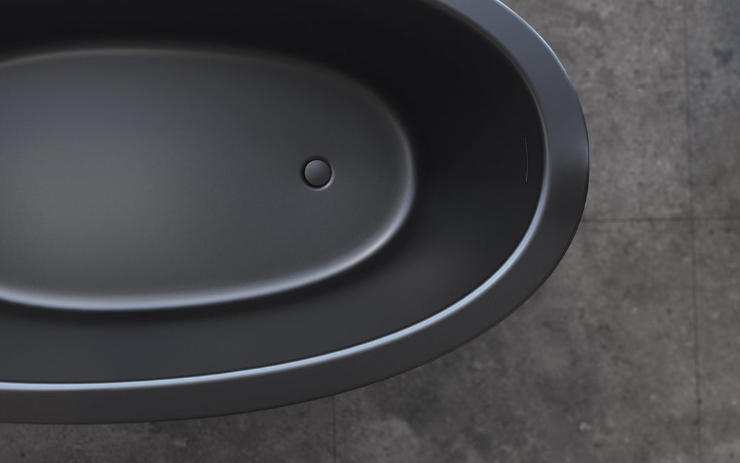 Emmanuelle 2 Black Freestanding Solid Surface Bathtub