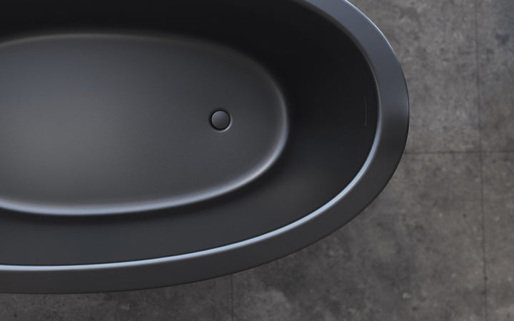 Emmanuelle 2 Black Freestanding Solid Surface Bathtub