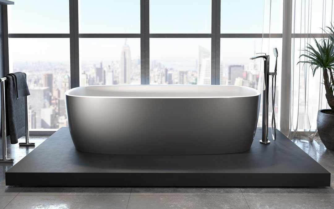 Aquatica Coletta Gunmetal-White Freestanding Bathtub