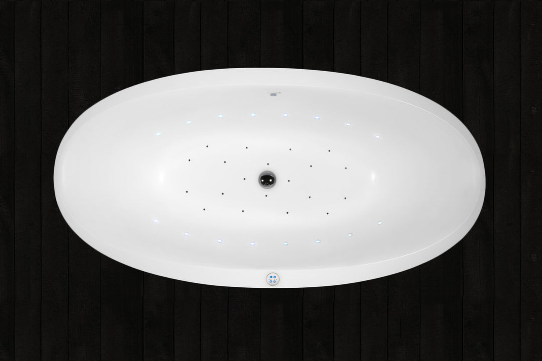 Sensuality Mini Black-White Relax Freestanding Solid Surface Bathtub