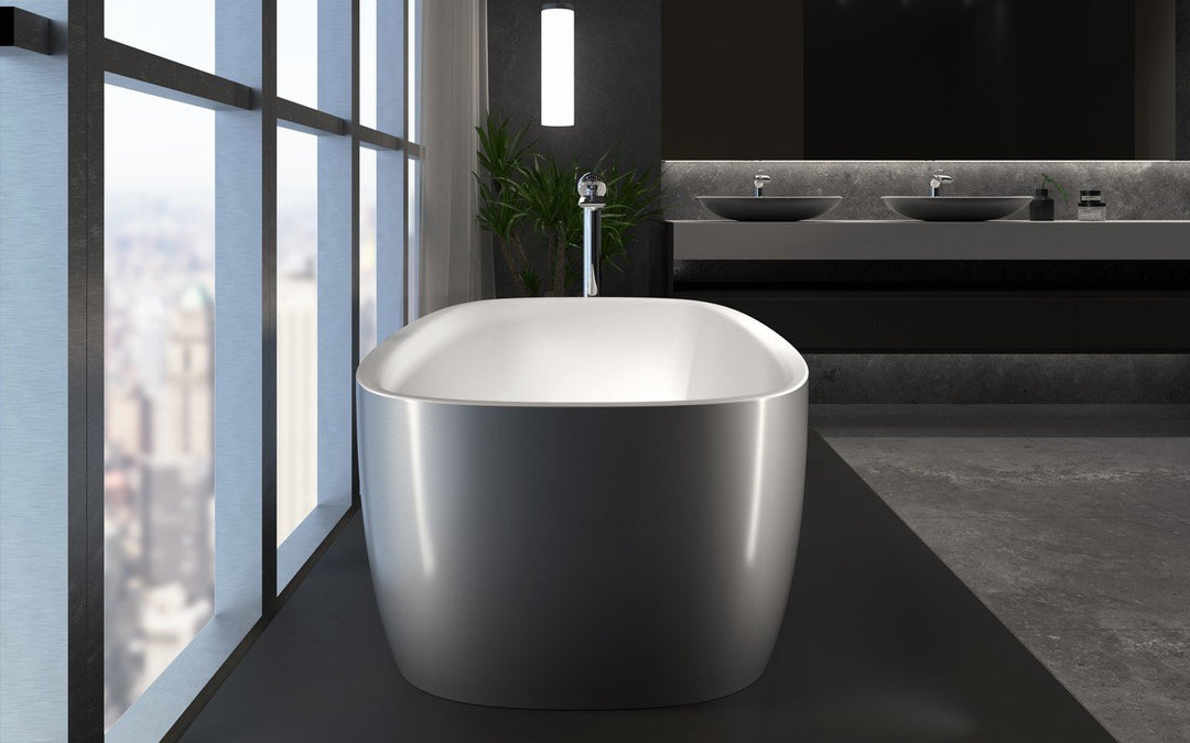Aquatica Coletta Gunmetal-White Freestanding Bathtub