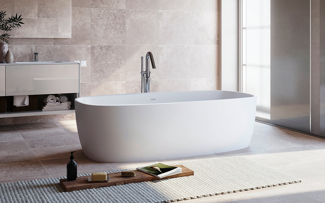 Aquatica Coletta White Freestanding Solid Surface Bathtub