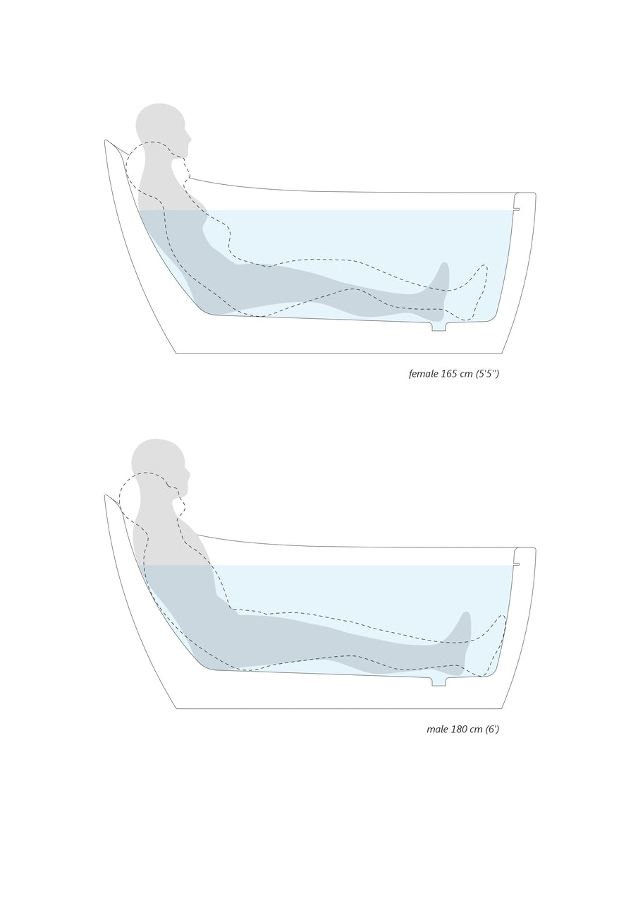 Emmanuelle 2 Black-White Freestanding Solid Surface Bathtub