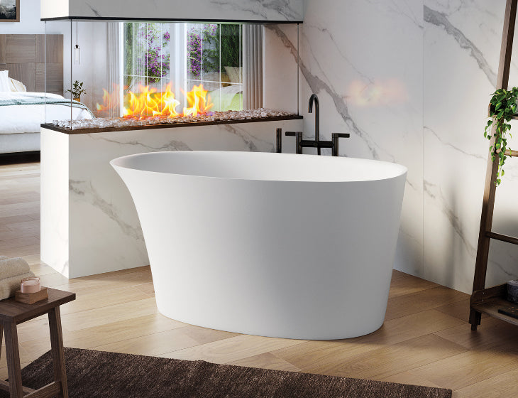 MTI Baths Acquabella Elko Freestanding Mineral Composite Bathtub