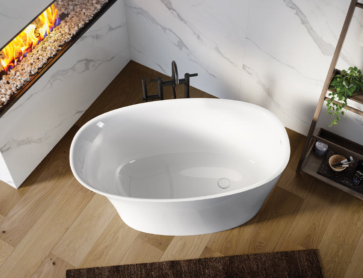 MTI Baths Acquabella Elko Freestanding Mineral Composite Bathtub