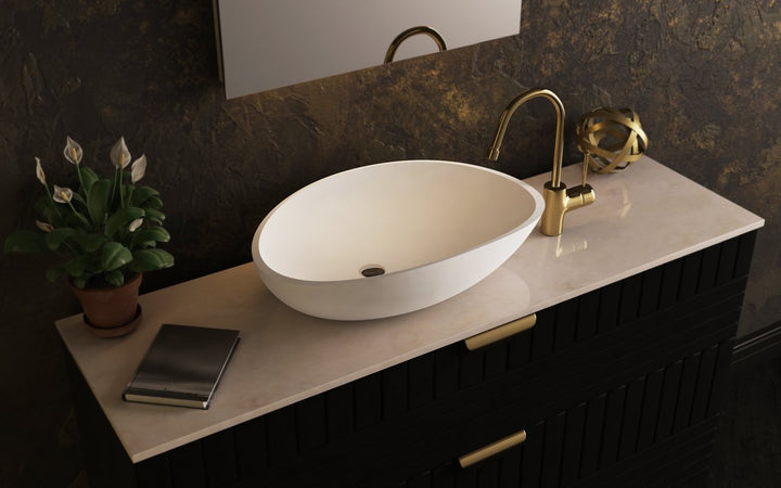 Lotus White Stone Vessel Sink