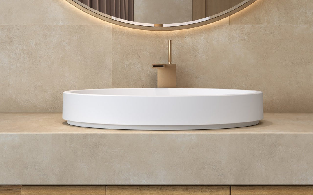 Solace White Oval Vessel Sink