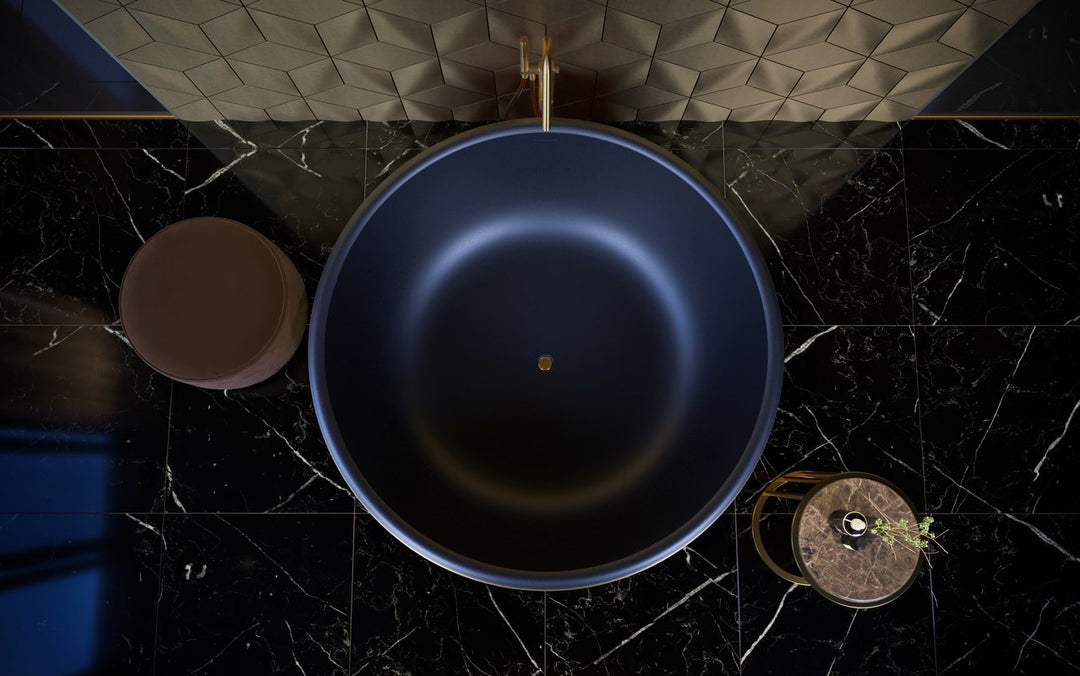 Aura Mini Victorian Gold-Black Freestanding Solid Surface Bathtub