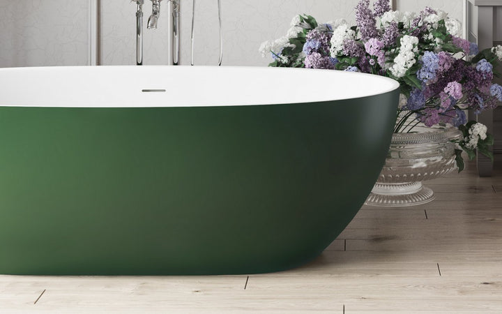 Aquatica Corelia Moss Green-White Stone Bathtub