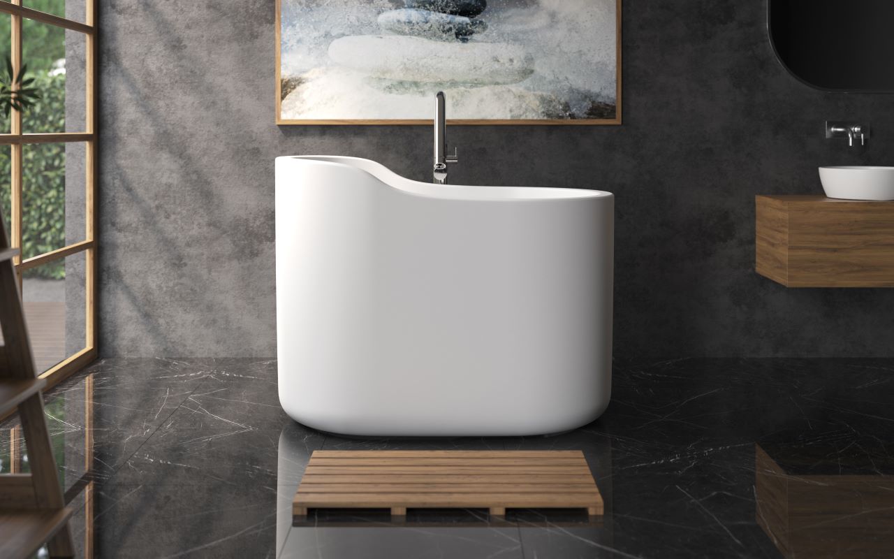 Shop the Aquatica True Ofuro, a white freestanding ofuro soaking